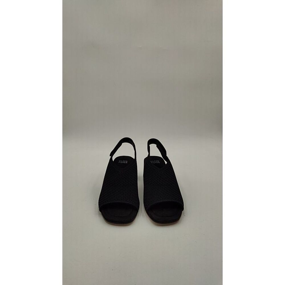 Eileen Fisher Women Trudy Knit Slingback Sandals Shoes Black 7 - Picture 2 of 3